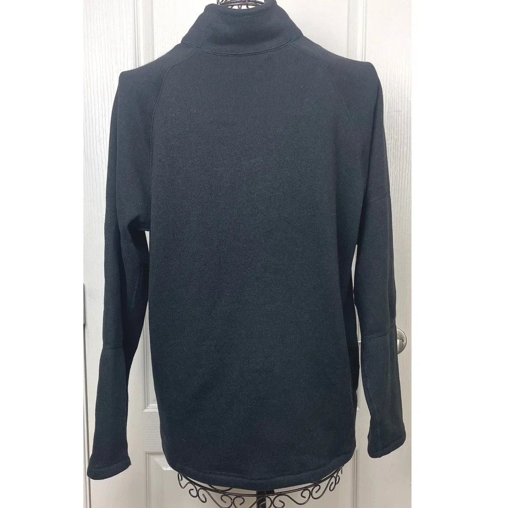 The North Face Mens Large Black Quarter Zip Fleece Pullover Jacket Mock Neck